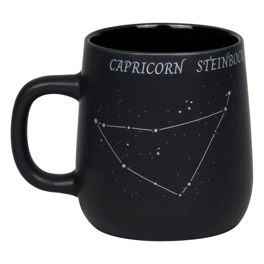 Könitz Mug Zodiac Sign Capricorn, Cup, Coffee Cups, New Bone, Black, 395 ml, 1172392881
