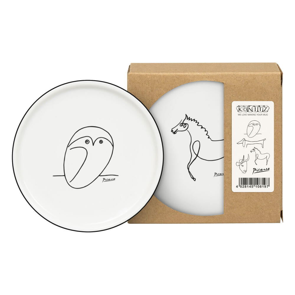 Könitz Teller 4er Set Picasso, Dessertteller, Frühstücksteller, New Bone, Weiß, 1159592770