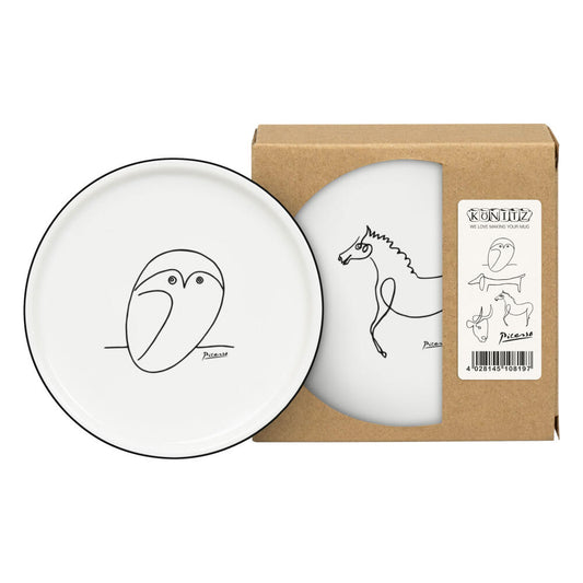 Könitz Teller 4er Set Picasso, Dessertteller, Frühstücksteller, New Bone, Weiß, 1159592770