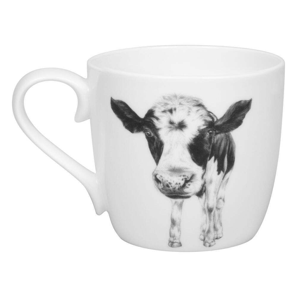Könitz Becher Amazing Animals Kuh, Tasse, Kaffeetasse, Bone China, Schwarz, 425 ml, 1120572863