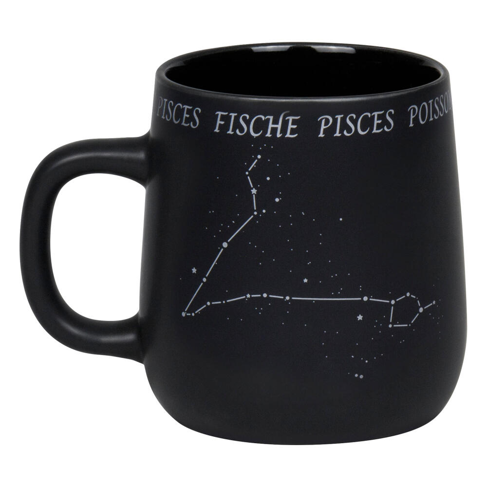 Könitz Mug Zodiac Sign Pisces, Cup, Coffee Cups, New Bone, Black, 395 ml, 1172392883