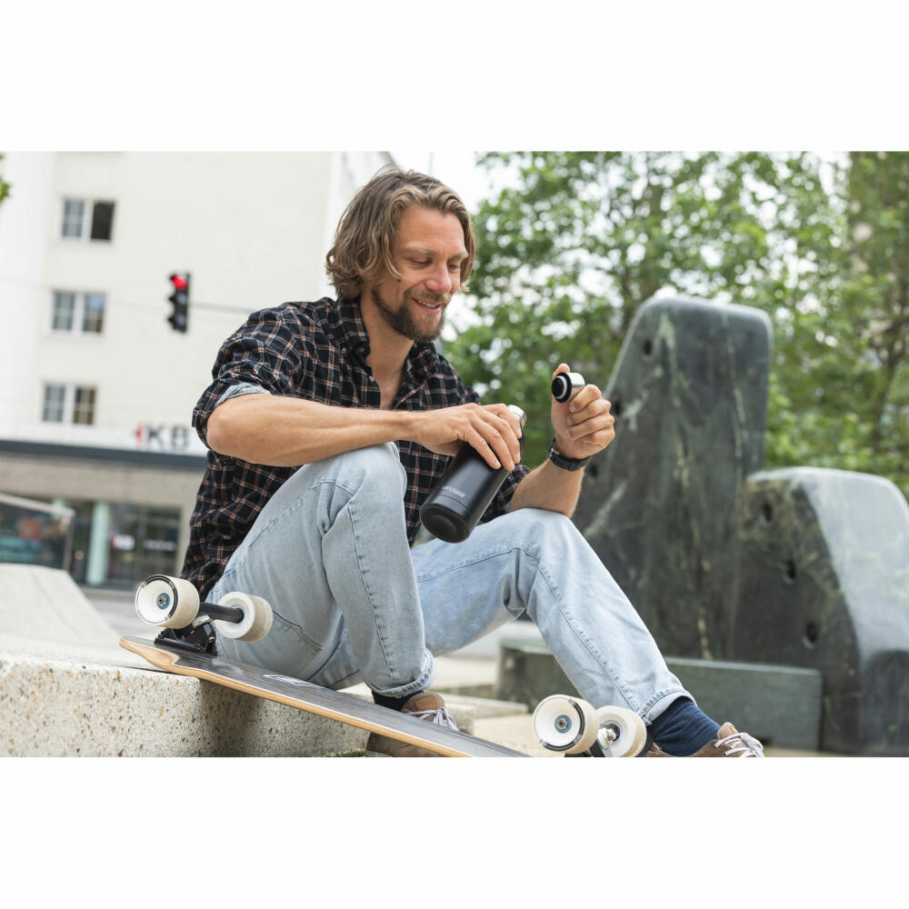 THERMOS Isolier-Trinkflasche TC DAILY BOTTLE, Thermosflasche, Isoflasche, Flasche, Edelstahl, Black Mat, 700 ml, 4200232070