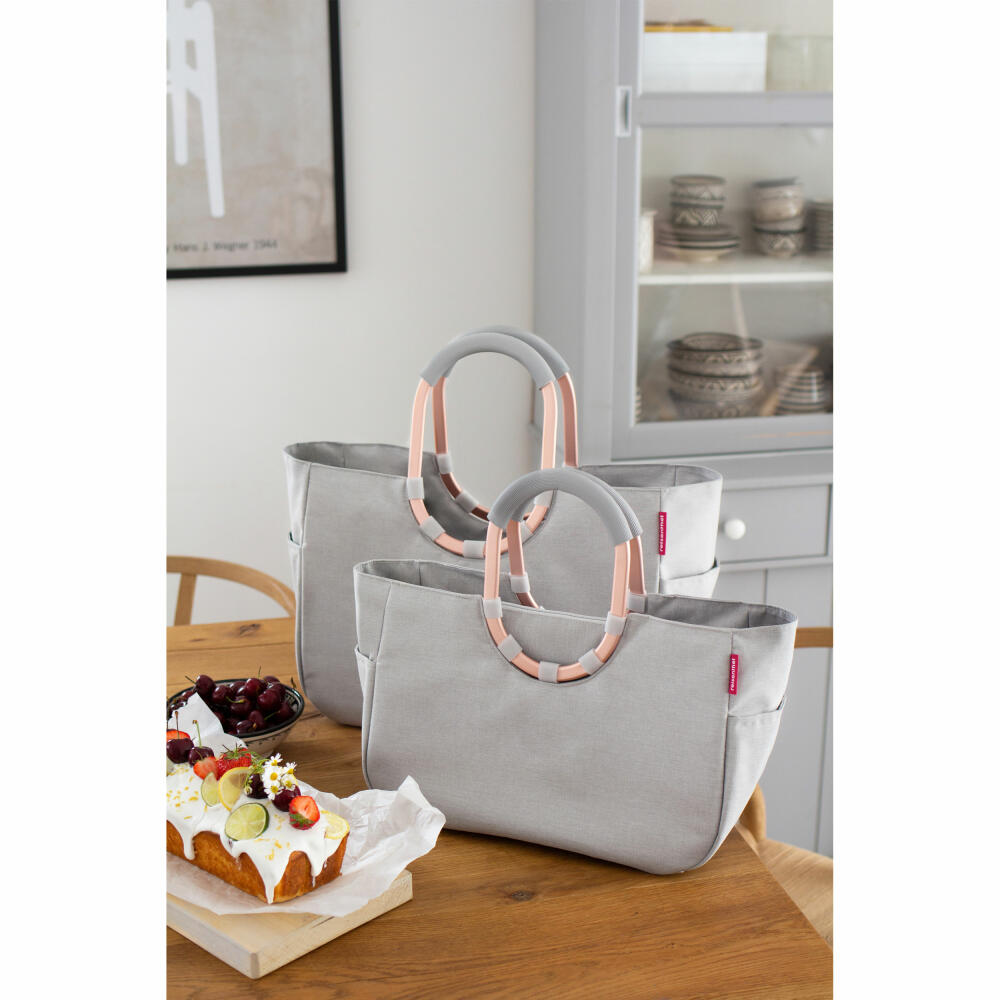 reisenthel loopshopper M, Einkaufstasche, Einkaufskorb, Tragetasche, Frame Twist Sky Rose, 12 L, OS1036