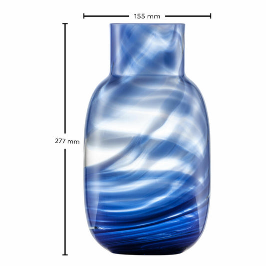 Zwiesel Glas Handmade Vase Blue Waters L, Kristallglas, Blau, 123430