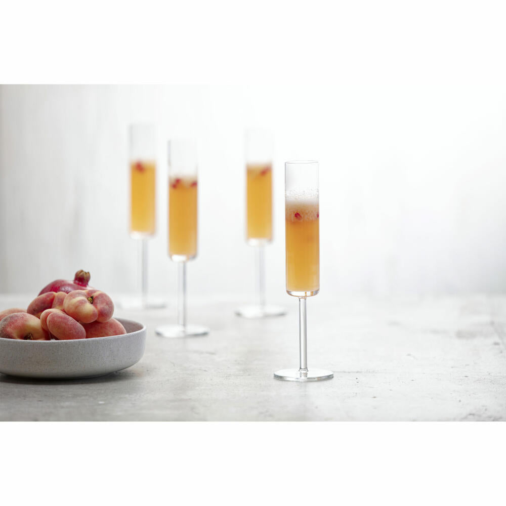 Schott Zwiesel champagne glass Modo set of 4 with effervescence point, crystal glass, transparent, 163 ml, 119901