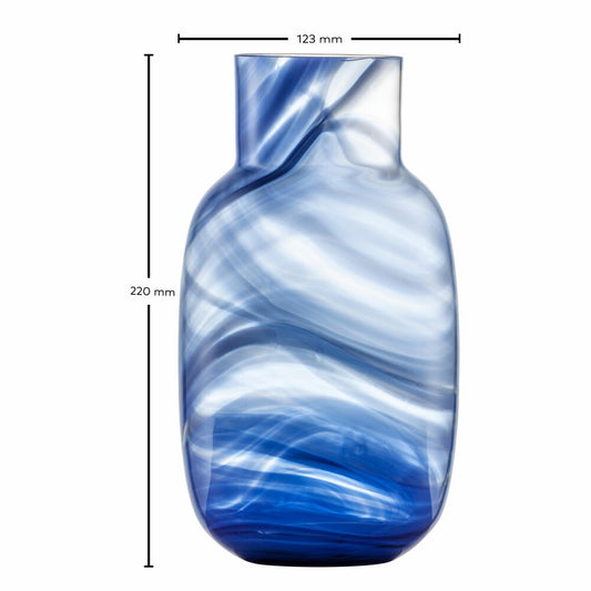 Zwiesel Glas Handmade Vase Blue Waters S, Kristallglas, Blau, 123425