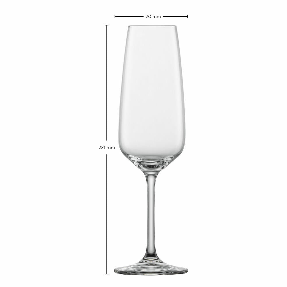 Schott Zwiesel Tulip champagne glass set of 4 with effervescence point, crystal glass, transparent, 283 ml, 123610