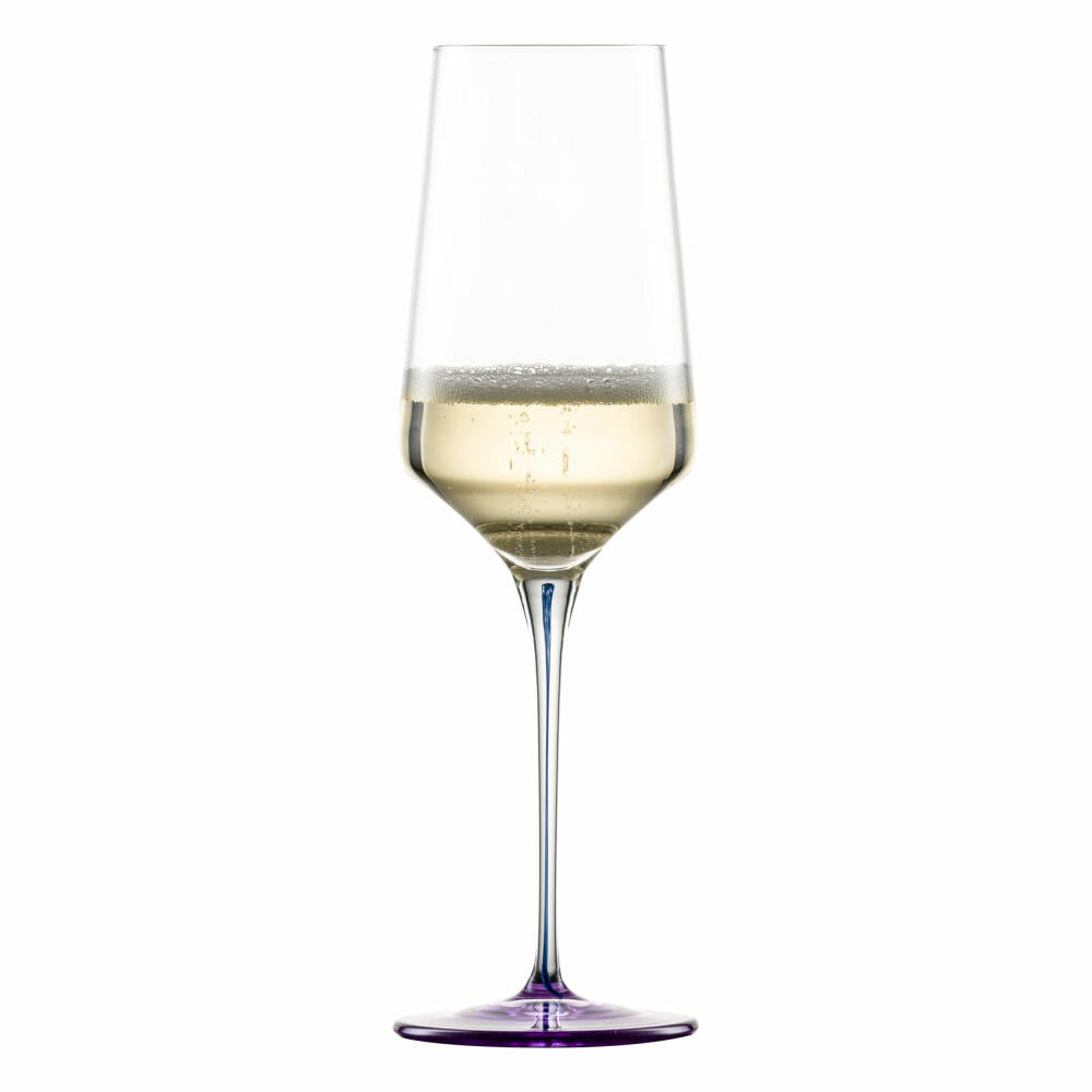 Zwiesel Glas Handmade Sparkling Wine Glass Ink with Effervescence Point, Crystal Glass, Violet, 400 ml, 123414