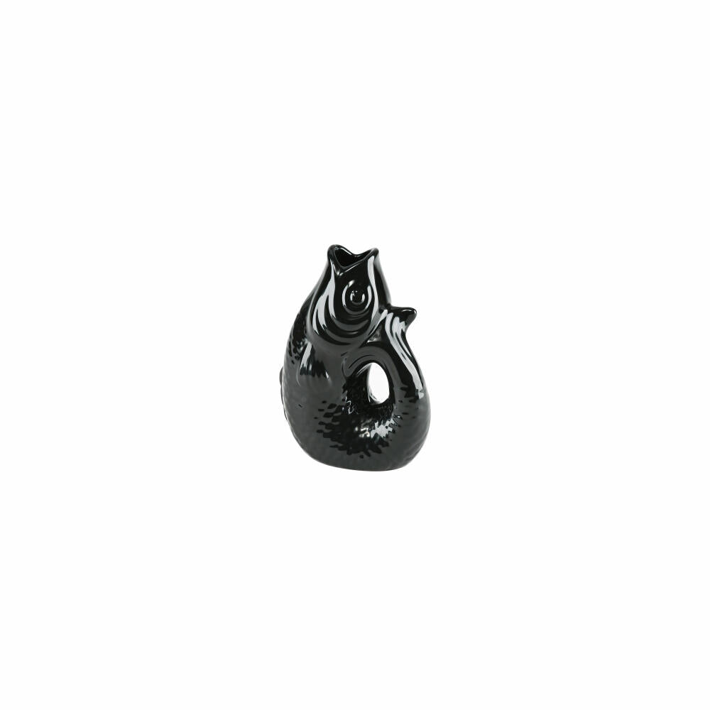 Gift Company Vase Monsieur Carafon XS, Dekovase in Fisch-Form, Steingut, Schwarz, 13 cm, 1087402002