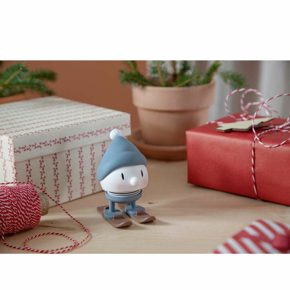 Hoptimist Dekofigur Skiing Bumble S Sky, Wackelfigur, ABS-Kunststoff, Stahl, Blau, 7.2 cm, 29568