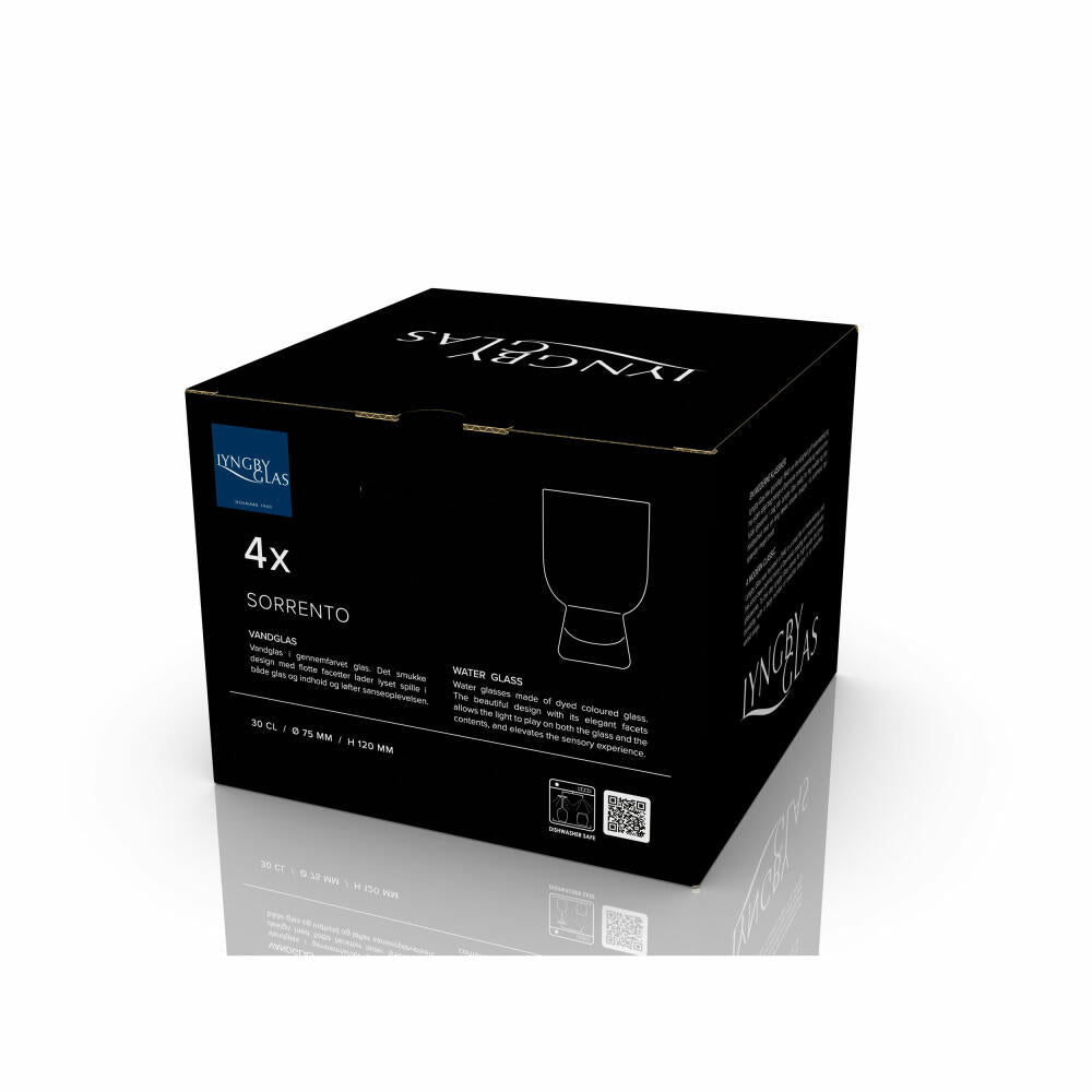 Lyngby Glas Wasserglas Sorrento 4er Set, Becher, Glas, Blau, 300 ml, 32745