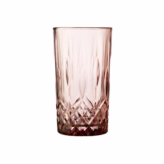 Lyngby Glas Highball-Glas Sorrento 4er Set, Longdrinkgläser, Glas, Pink, 380 ml, 31483