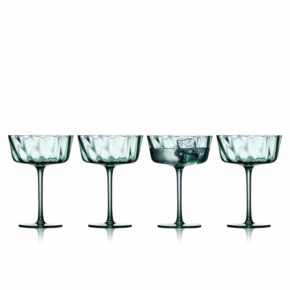 Lyngby Glas Champagner-Schale Vienna 4er Set, Sektschalen, Glas, Grün, – Ambiente3000