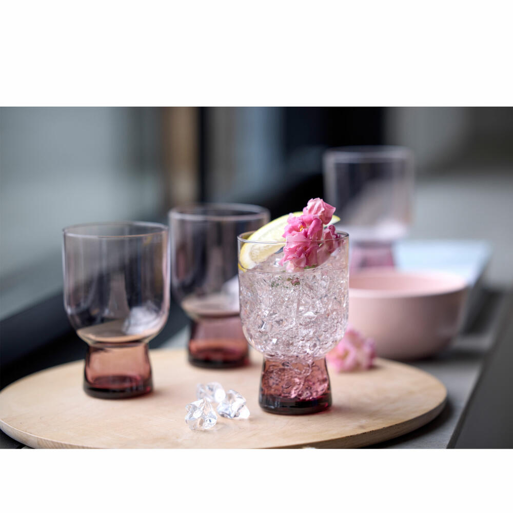 Lyngby Glas Wasserglas Sorrento 4er Set, Becher, Glas, Pink, 300 ml, 32747