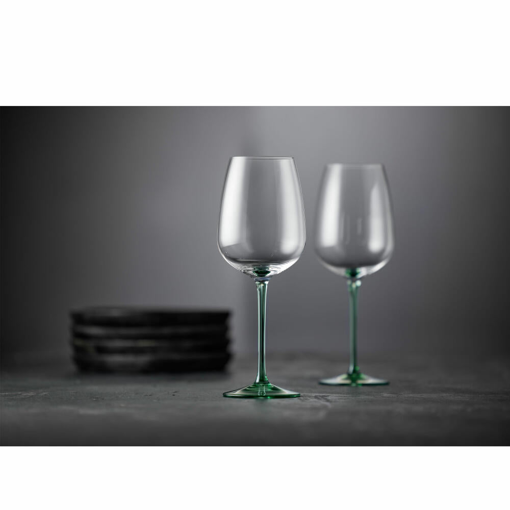 Lyngby Glas Weinglas Vienna 4er Set, Stielgläser, Glas, Grün, 530 ml, 31727