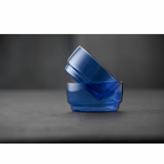 Lyngby Glas Schale Torino 2er Set, Schüsseln, Bowls, Glas, Blau, 12 cm, 32368