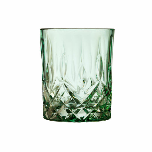 Lyngby Glas Whiskyglas Sorrento 4er Set, Tumbler, Kalk-Soda-Glas, Grün, 320 ml, 31477