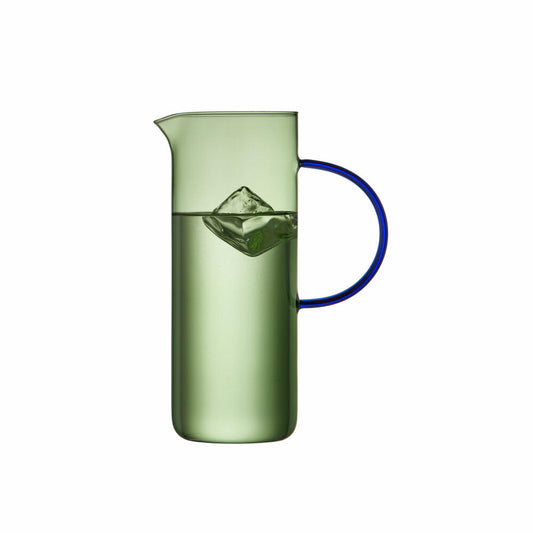 Lyngby Glas Glaskanne Torino, Krug, Pitcher, Glas, Grün, Blau, 1.1 L, 30195