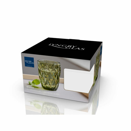 Lyngby Glas Trinkglas Sevilla 4er Set, Becher, Wassergläser, Glas, Grün, 250 ml, 34251