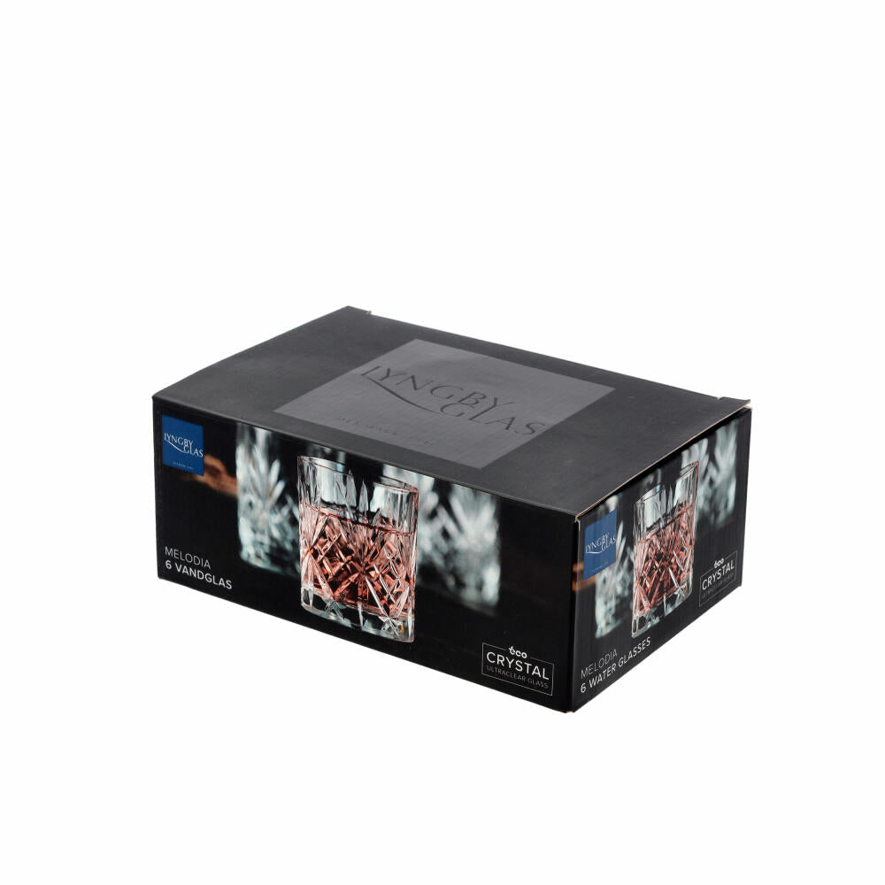 Lyngby Glas Wasserglas Melodia 6er Set, Becher, Kristallglas, Klar, 230 ml, 10509