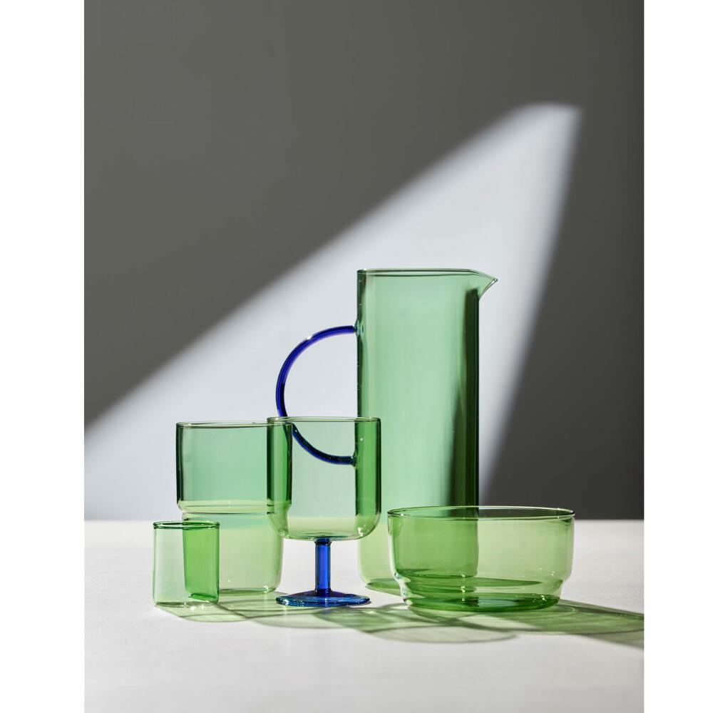 Lyngby Glas Glaskanne Torino, Krug, Pitcher, Glas, Grün, Blau, 1.1 L, 30195