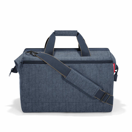 reisenthel allrounder L pocket, travel bag, sports bag, doctor's bag, bag, polyester fabric, Herringbone Dark Blue, 32 L, MK4113