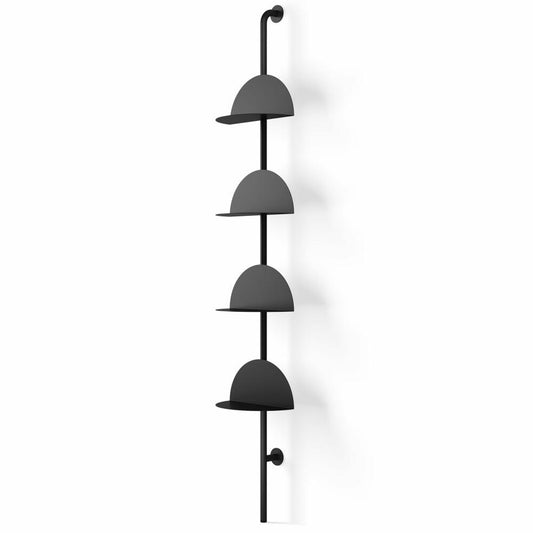 Umbra Solis wall shelf with 4 shelves, steel, black, 204 cm, 1021262-040