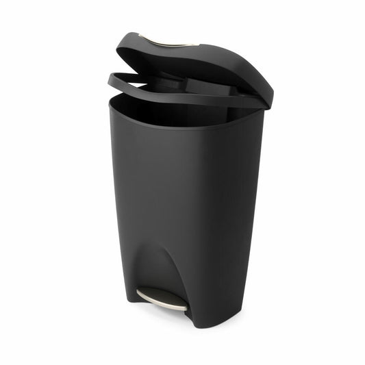 Umbra Brim Trash can, trash can, PP plastic, black, nickel, 50 L, 1021550-047