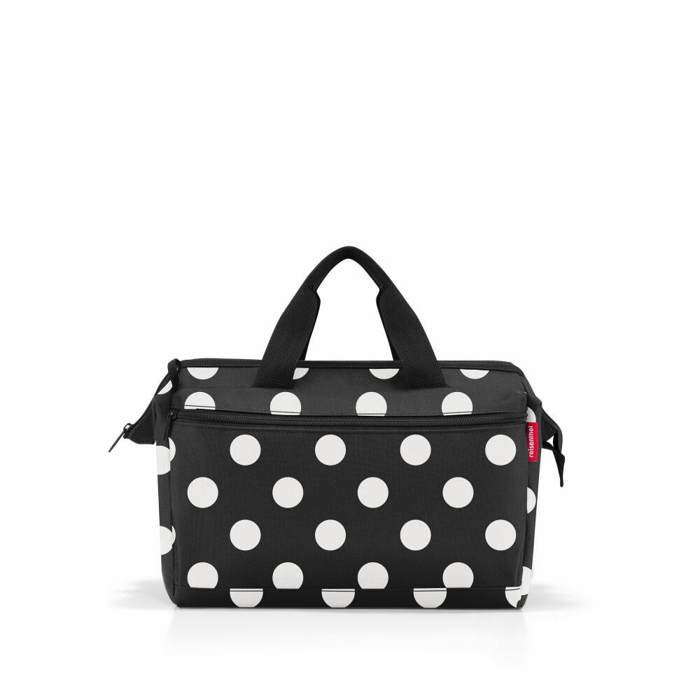 reisenthel allrounder S pocket, handbag, tote bag, shoulder bag, bag, polyester fabric, Dots White, 11 L, MO7073