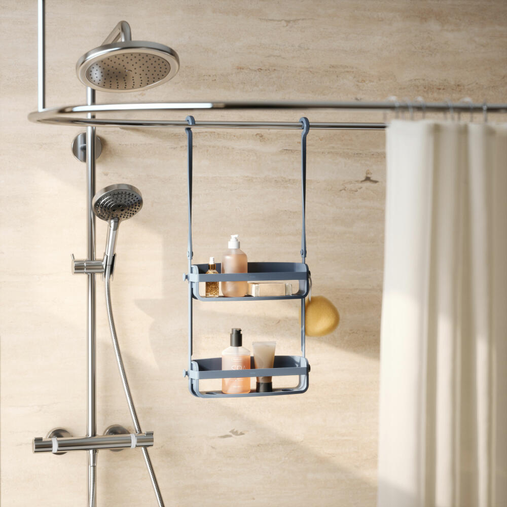 Umbra Flex shower shelf, shower shelf, plastic, slate blue, 023460-1050
