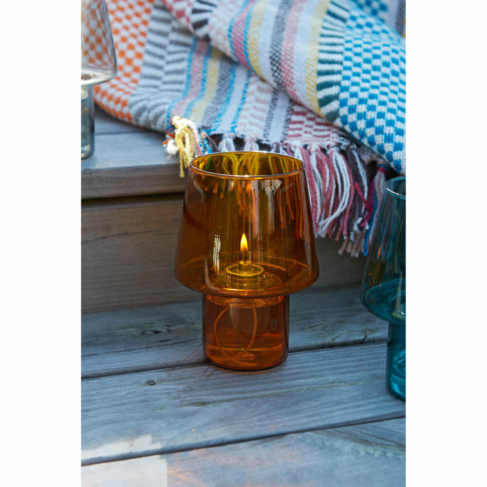 Rig-Tig lantern Viva Hurricane Amber, for oil candles, borosilicate glass, amber, 16.5 cm, Z00450-1