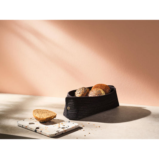 RIG-TIG Bread Basket Knit-It, Bread Bag, Bread Bag, Cotton, Black, Z00146-2