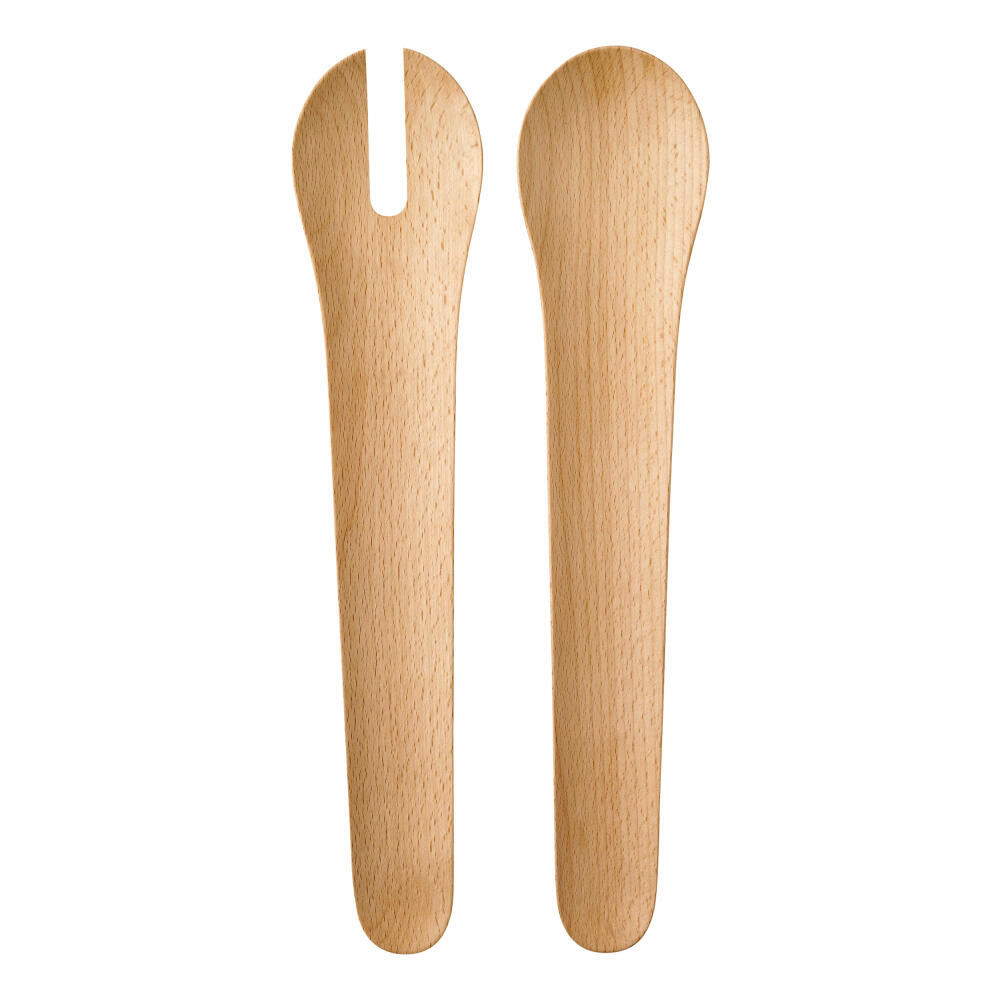 Rig-Tig TOSS-IT salad servers, salad grabber, cooking cutlery, wooden cutlery, beechwood, brown, 30 cm, Z00173