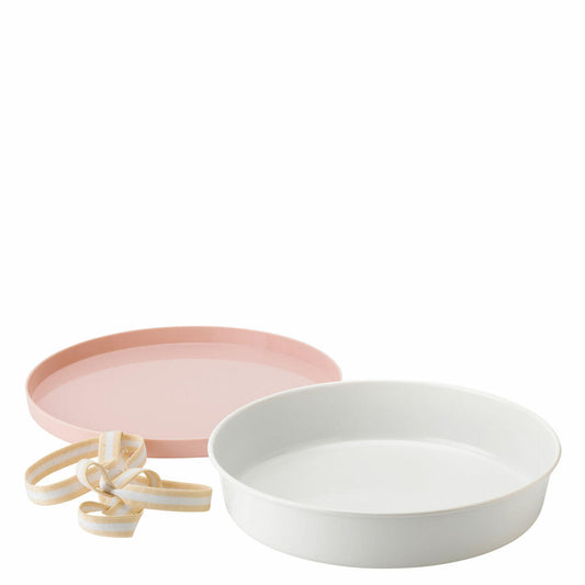 Rig-Tig Backform Picnic mit Deckel, Ofenform, Edelstahl, Kunststoff, Rosa, D 25 cm, Z00281