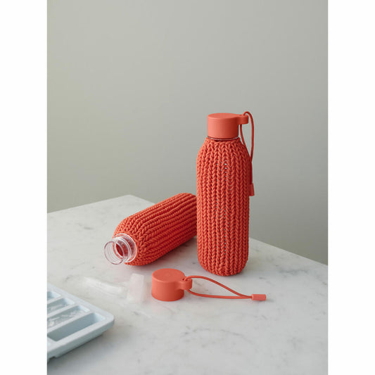 Rig-Tig Drinking Bottle Catch-It, Water Bottle with Knitted Cover, Bottle, Tritan, Warm Red, 600 ml, Z00270-2