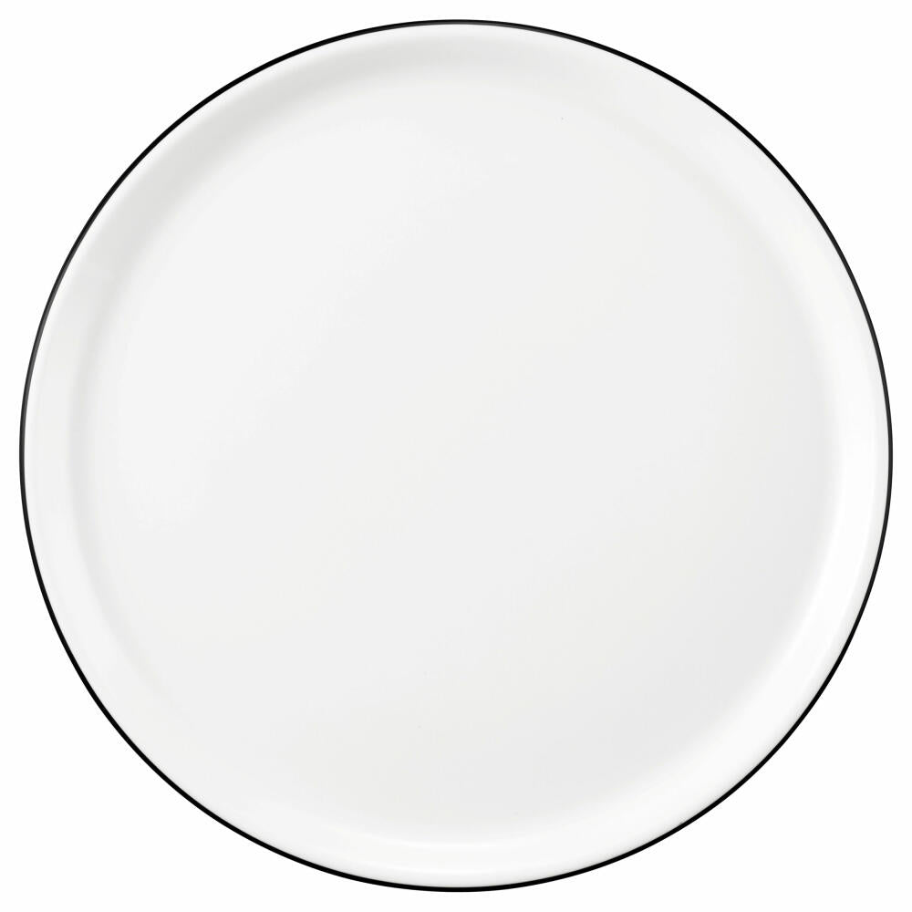 Seltmann Weiden Modern Life Pizzateller, Speiseteller, Teller, Porzellan, Black Line, Ø 29.5 cm, 001.759134