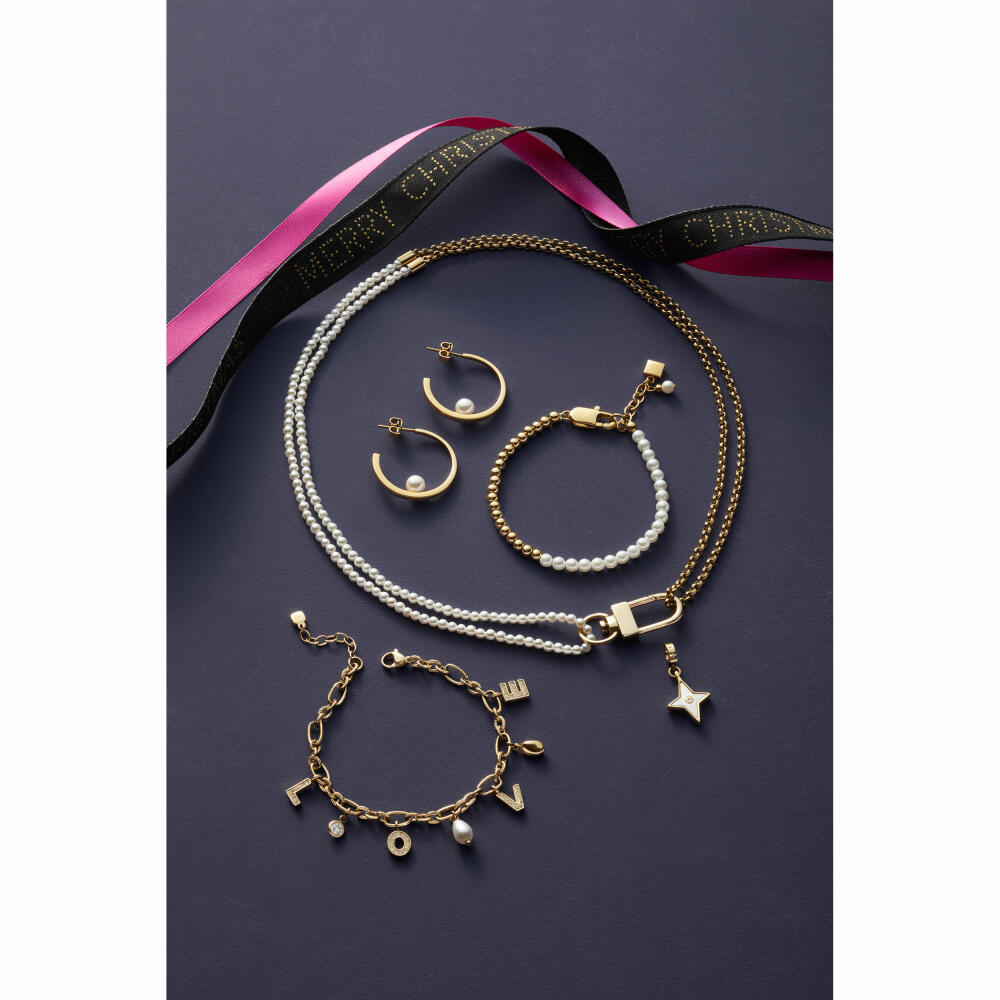 Leonardo Jewels Halskette 48 gold Lucinda, Kette, Schmuckkette, Modeschmuck, Edelstahl IP gold, Muschelperlen, 024329
