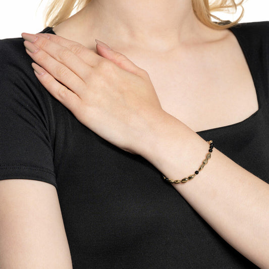 Leonardo Jewels bracelet gold Dorina Clip&Mix, jewelry bracelet, arm chain, fashion jewelry, stainless steel IP gold, glass beads, 024438