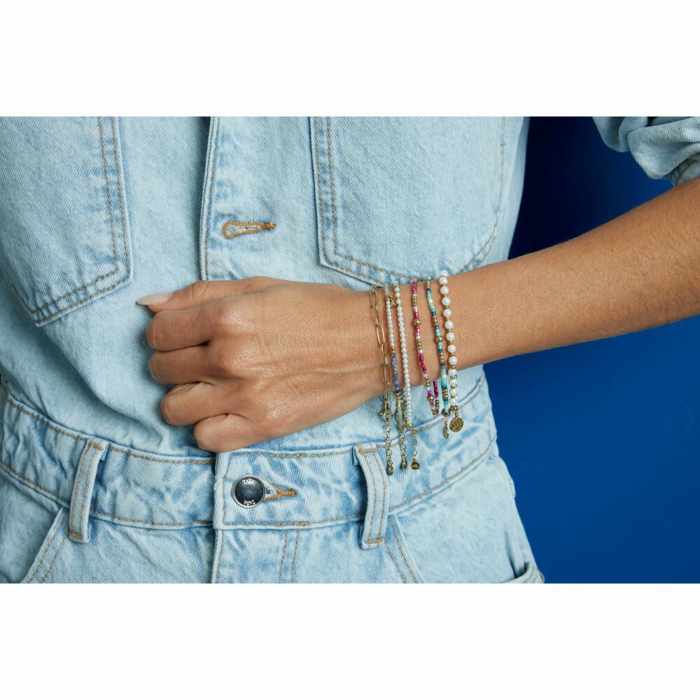Leonardo Jewels Armband gold Babelli CIAO, Schmuckarmband, Armkette, Modeschmuck, Edelstahl IP gold, IP, Perlen, 024472