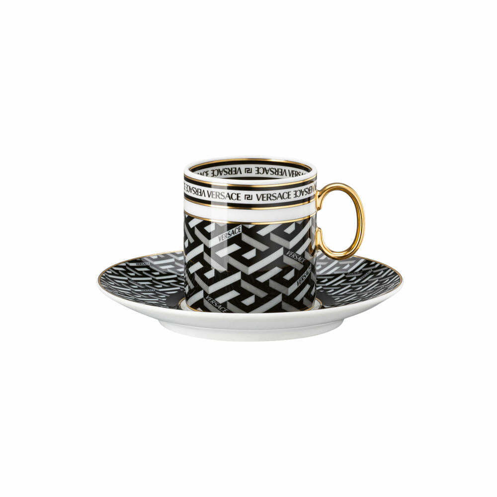 Rosenthal Versace Espressotasse 2-tlg. La Greca Signature Black, Porzellan, 100 ml, 19335-403765-14715