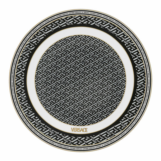 Rosenthal Versace Platzteller La Greca Signature Black, Porzellan, 33 cm, 19335-403765-10263