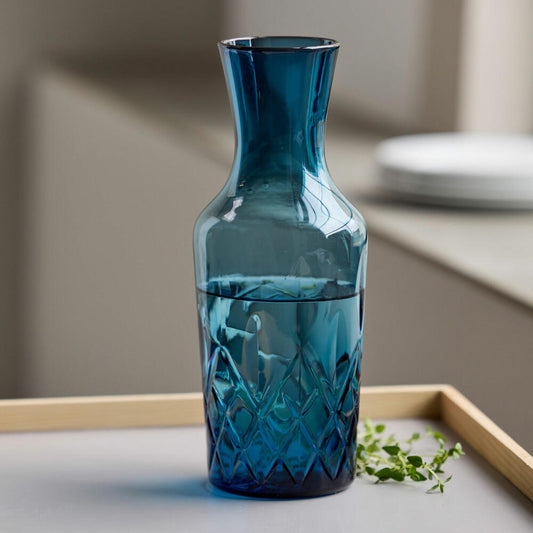 Lyngby Glas Wasserkaraffe Sorrento, Krug, Karaffe, Glas, Blau, 1 L, 32756