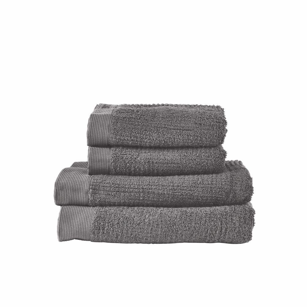 Zone Denmark Handtuch Classic 4er Set Grey, 100% Baumwolle, Grau, 50 x 100 / 70 x 140 cm, 330541