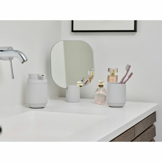 Zone Denmark Tischspiegel Time Soft Grey, Kosmetikspiegel, Beton, Glas, Grau, 30745