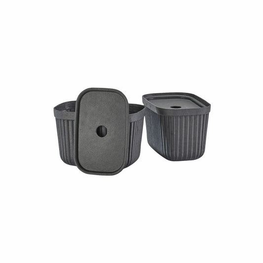 Zone Denmark Aufbewahrungsbox Pulp Black 2er Set, Pflanzenmasse, Schwarz, 23 x 15 cm, 31770