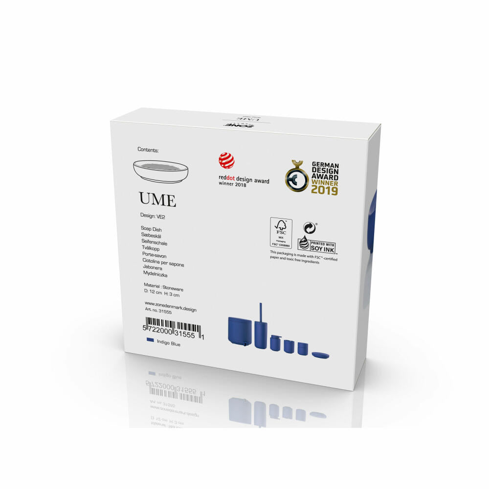 Zone Denmark Soap Dish Ume Indigo Blue, Soap Dish, Porcelain, Blue, 31555