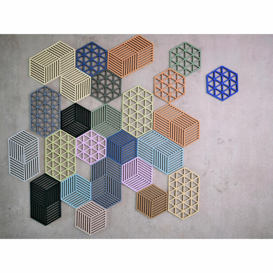 Zone Denmark Untersetzer Hexagon Fog Blue, Silikon, Blau, 24 cm, 31615