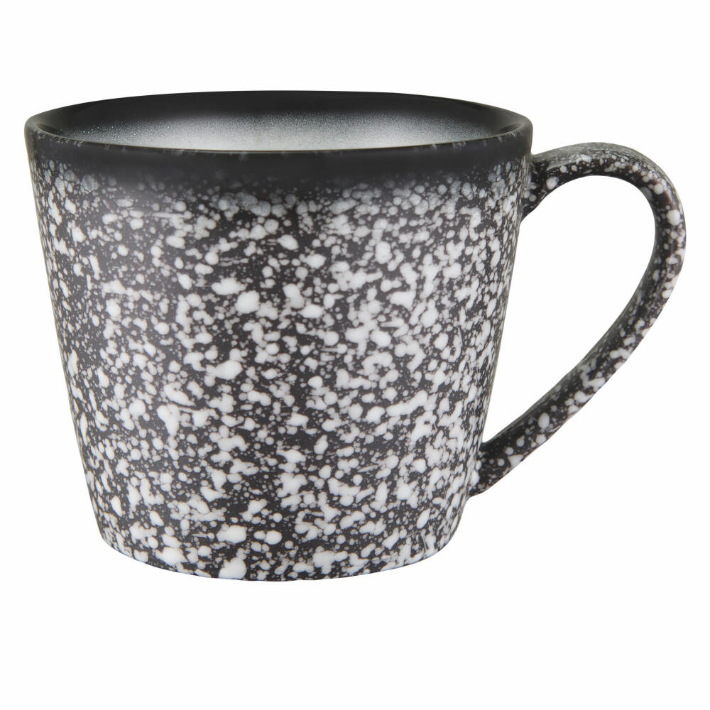 Maxwell & Williams Becher Caviar Granite kegelförmig, Tasse, Porzellan, Schwarz-Weiß, 420 ml, AX0595