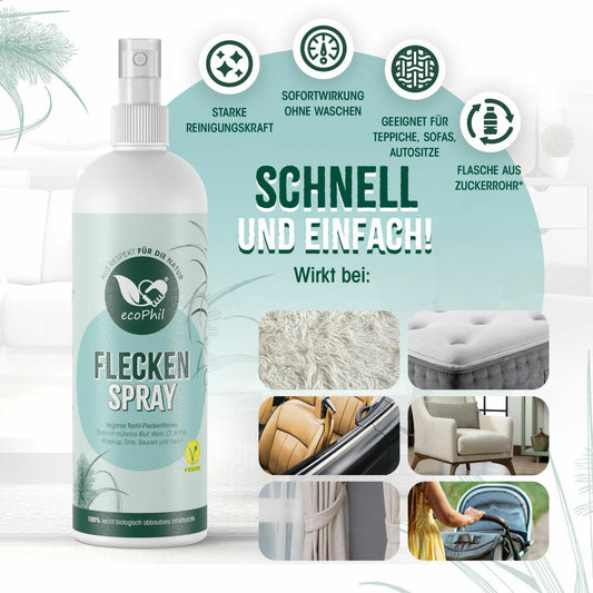 ecoPhil Fleckenspray, Textil-Fleckenentferner mit Sofortwirkung zum Aufsprühen, 500 ml