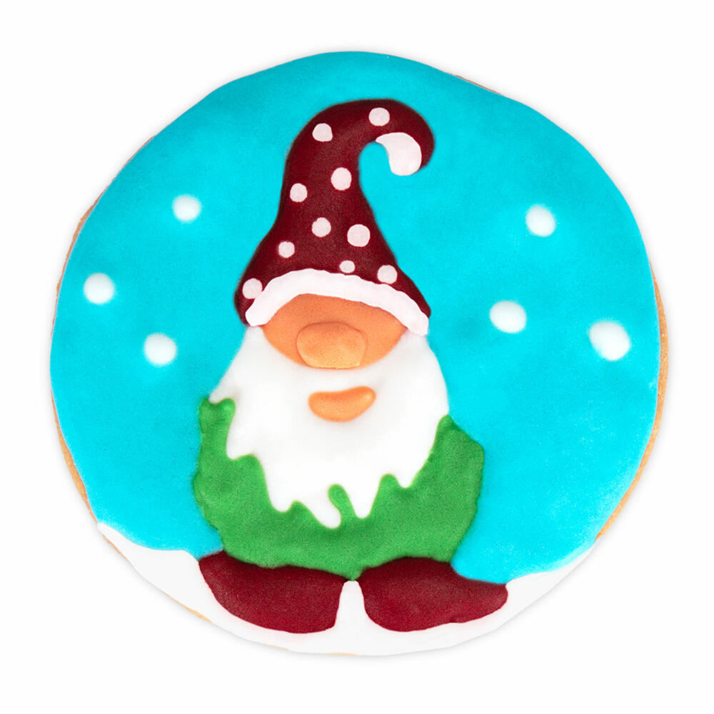 Städter Präge-Ausstecher Wichtel mit Auswerfer, Ausstechform, Plätzchenform, Keks, Plätzchen, PP-Kunststoff , Türkis, 7 cm, 170032